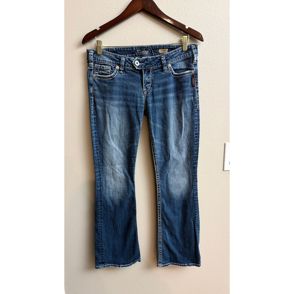 Silver Jeans Co. Tuesday Bootcut Jeans W30 L31 Blue Low Rise Embellished Denim